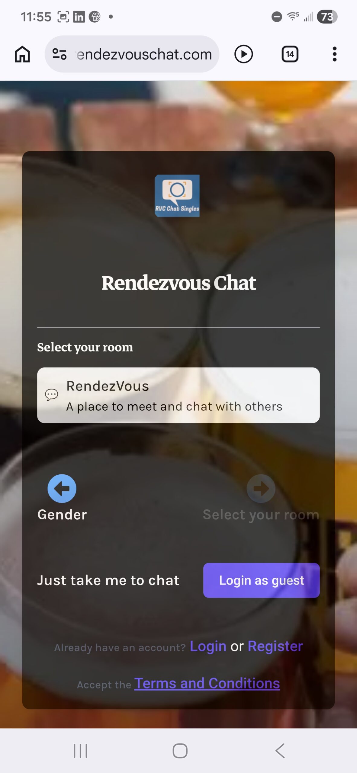 Select Room & Login as Guest