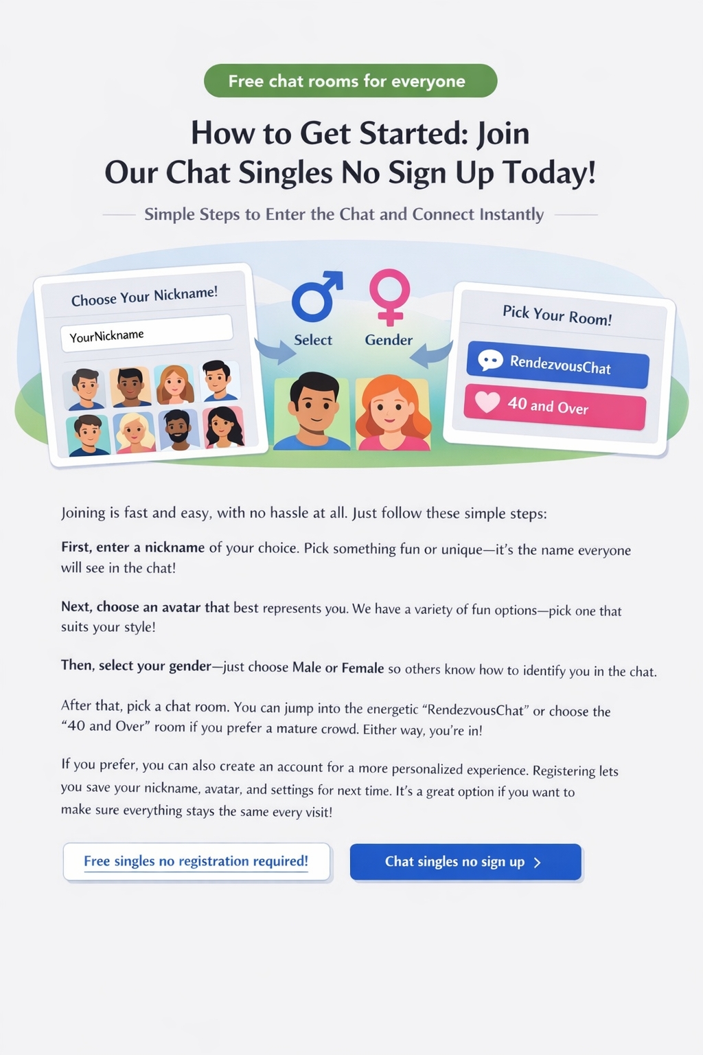 Steps to join chat singles no sign up